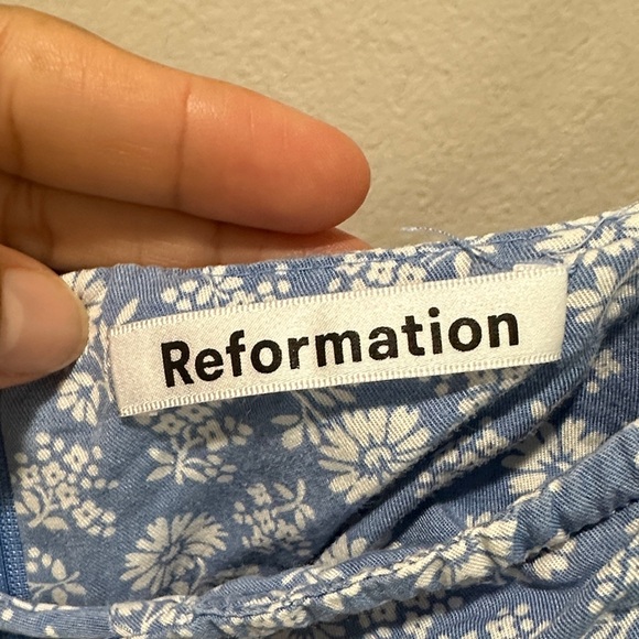 Reformation Blue Floral Mini Dress - Picture 2 of 10